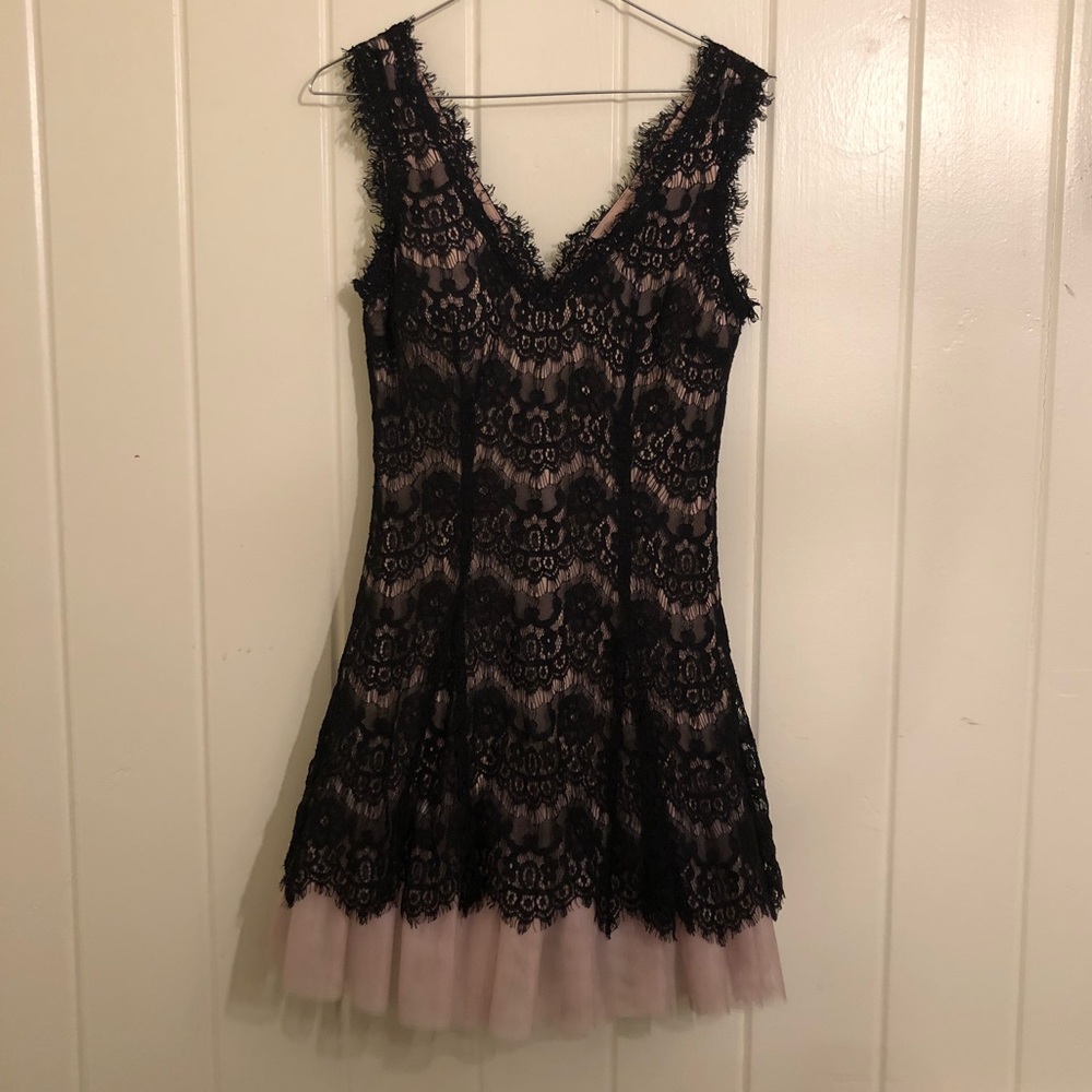 Black lace cocktail dress
